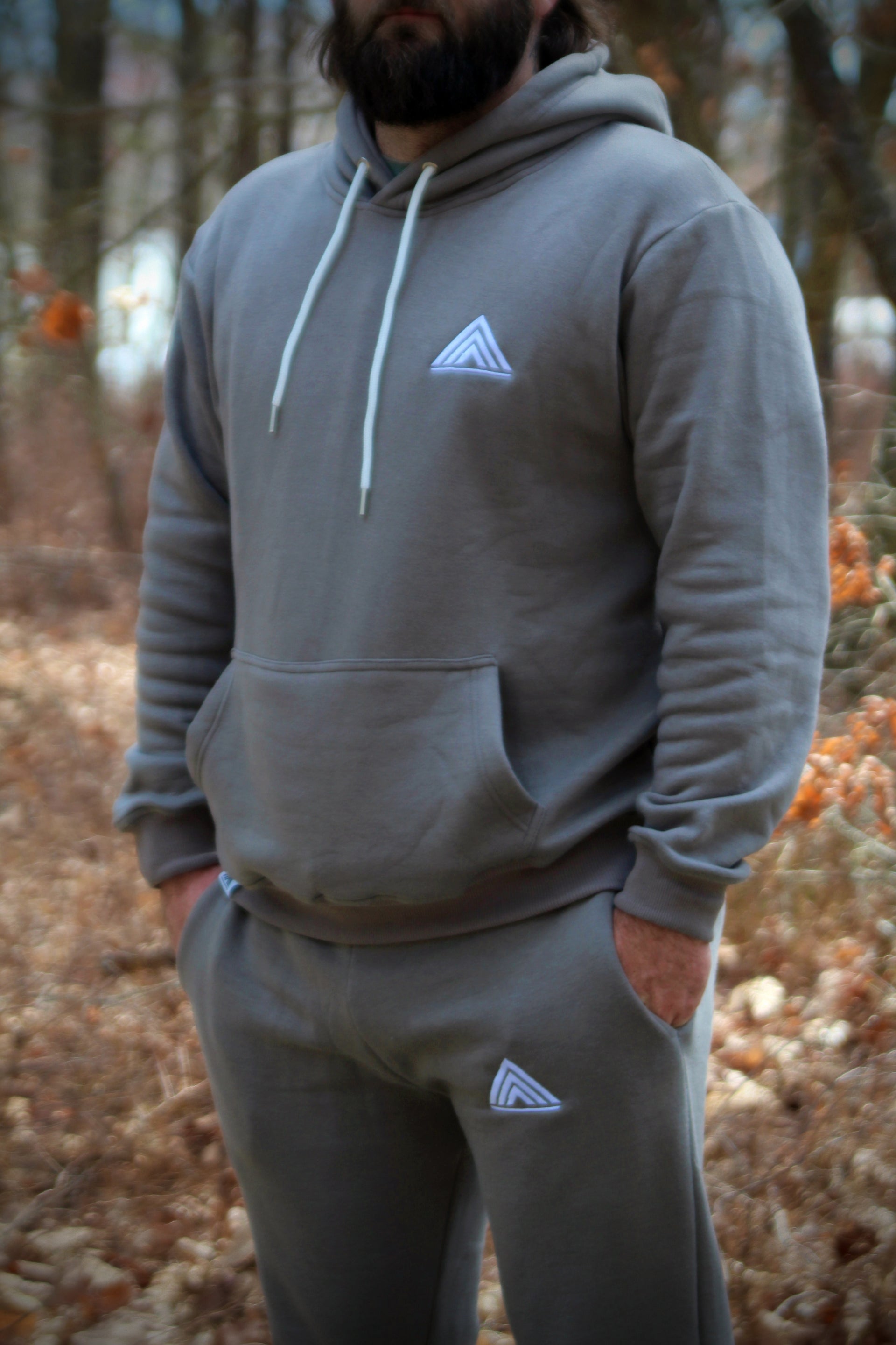 Embroidered Jogger Suit | Gray